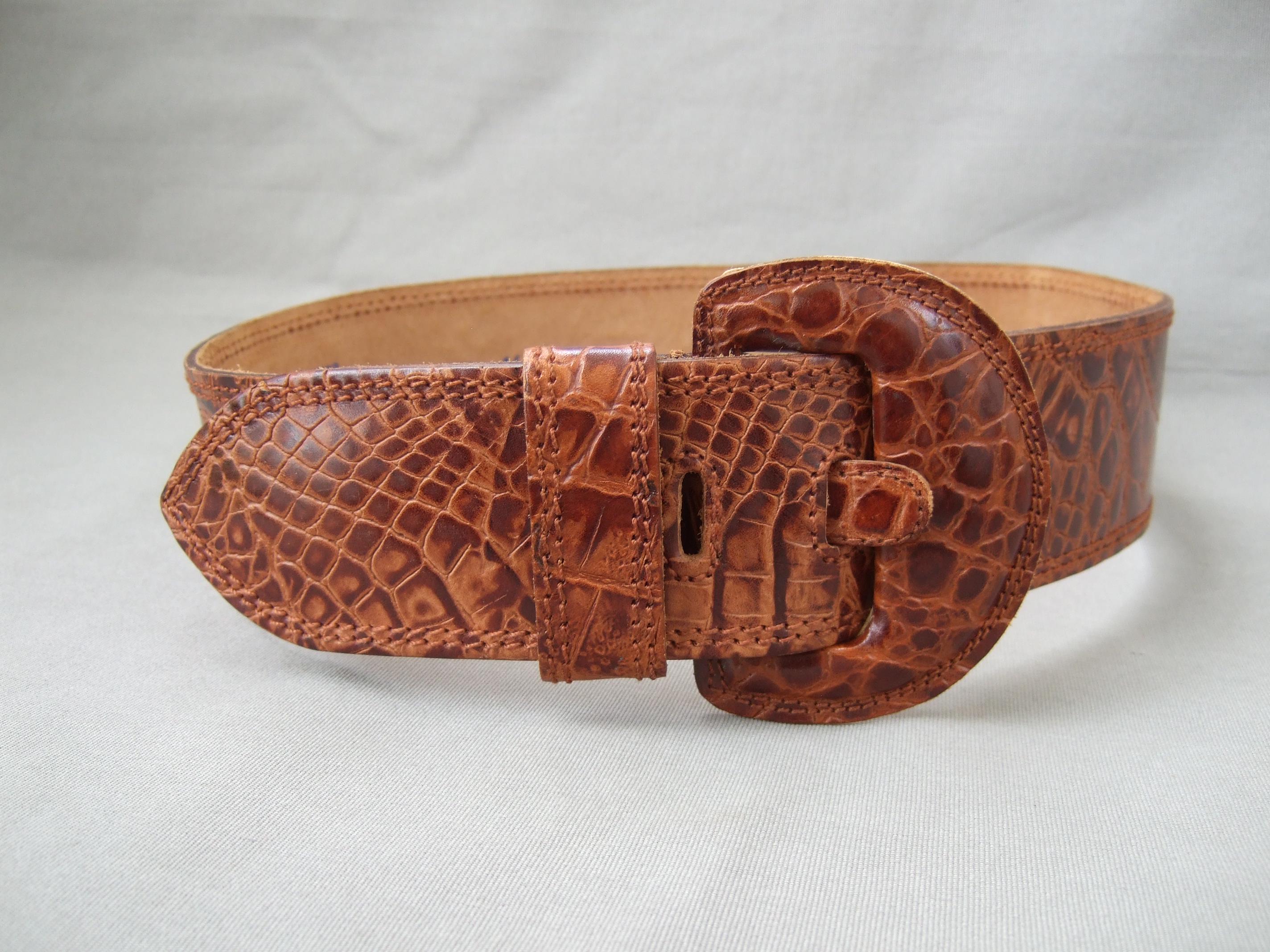 Tuareg for Benetton Wide Belt Leather Brown Wide 80s Vintage  display picture 1