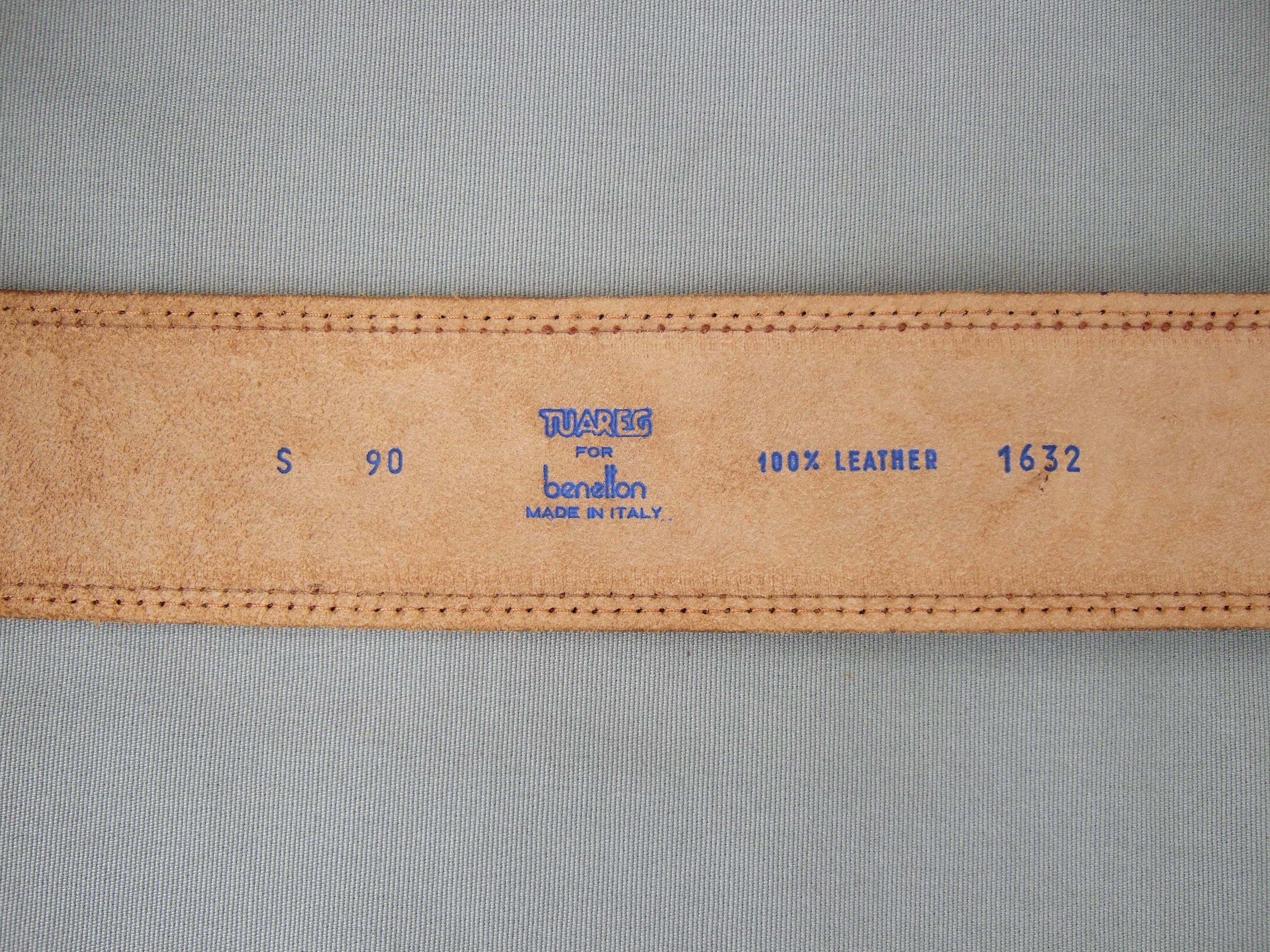 Tuareg for Benetton Wide Belt Leather Brown Wide 80s Vintage  display picture 1