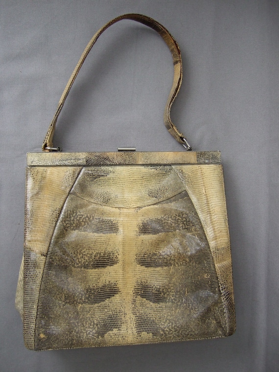 Sac à Main Style Vintage En Cuir Serpent à Paillettes - Petit Modèle Fermeture Magnétique, Neuf Avec étiquettes