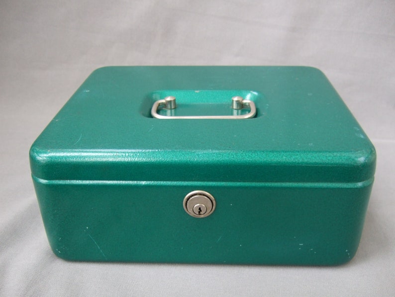 Cash box Burg Guardian Europe green cassette for money DIN A5 vintage image 2