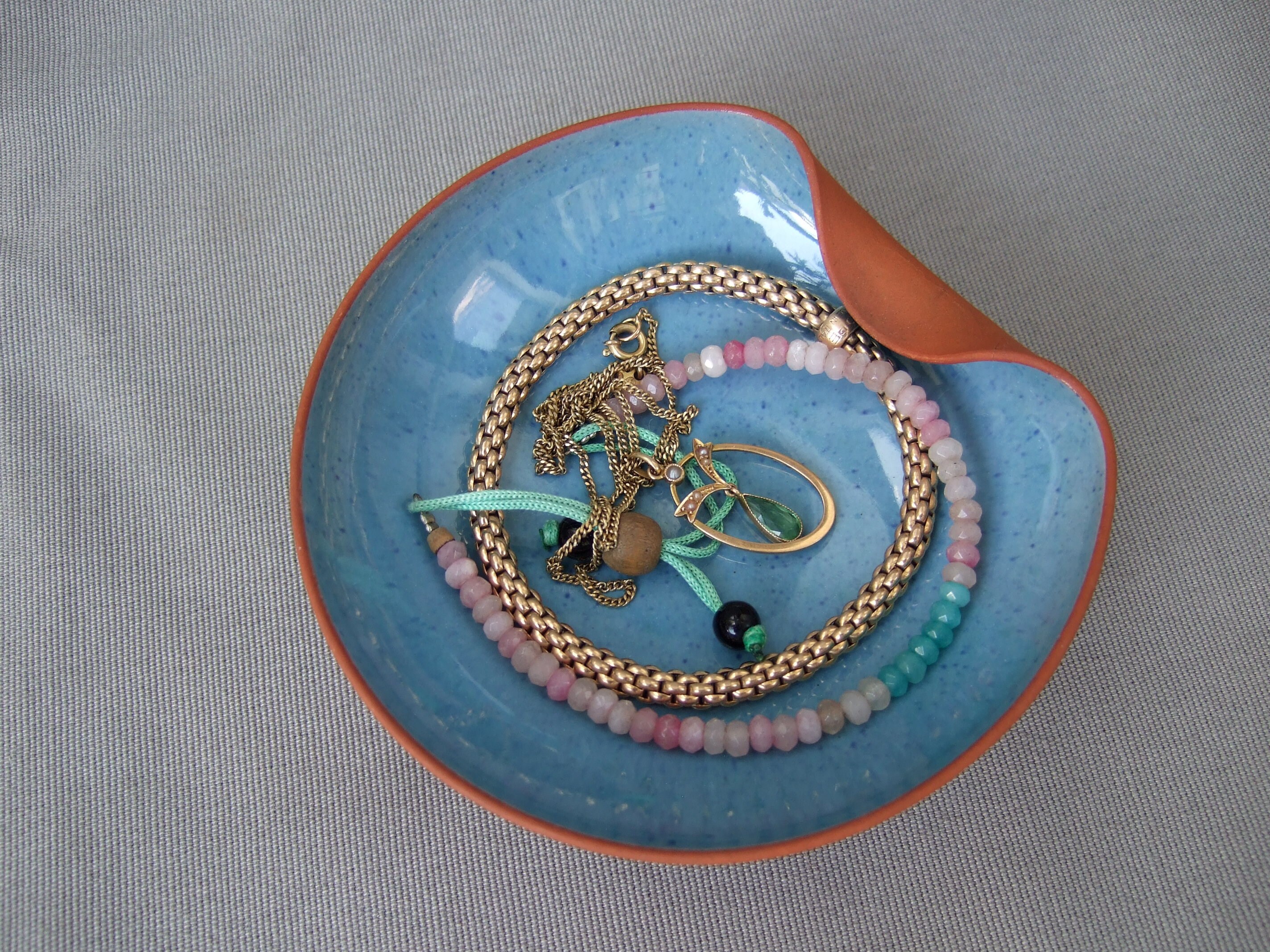Vase Boule Art Déco Signé RA - Céramique Émaillée Vintage - Collection