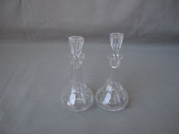 Small Carafe Glass Cut Crystal Glass Mini Carafe Glass Carafe Mid Century  Vintage 