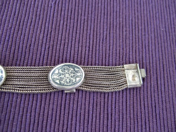 Bracelet silver black folkloric boho style hippie… - image 8