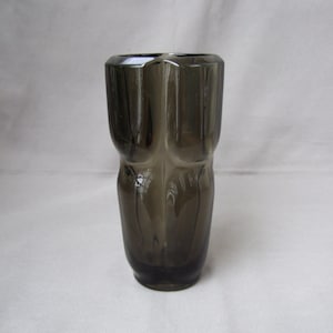 Vase Smoked Glass Vintage Mid Century Brown Glass Glass Vase