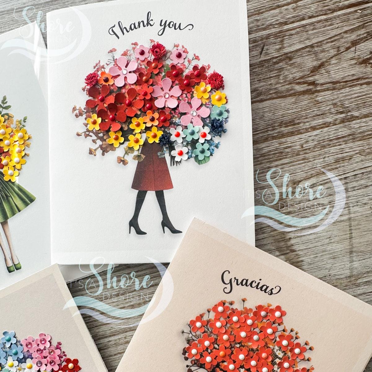 Thank You Cards - Set of 5 | Tarjetas De Gracias - Etsy