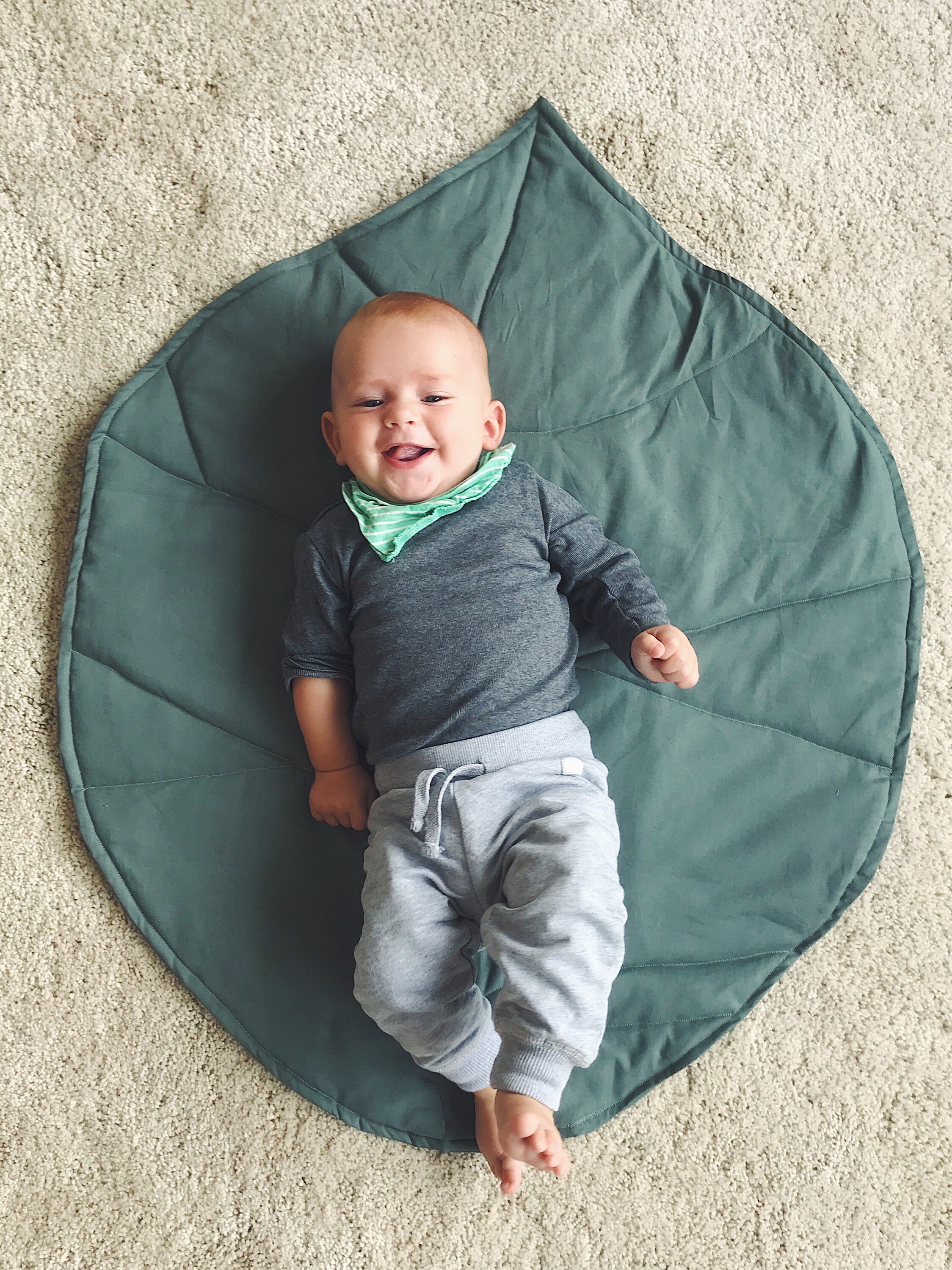 Sweet baby play blanket grean leaf Etsy