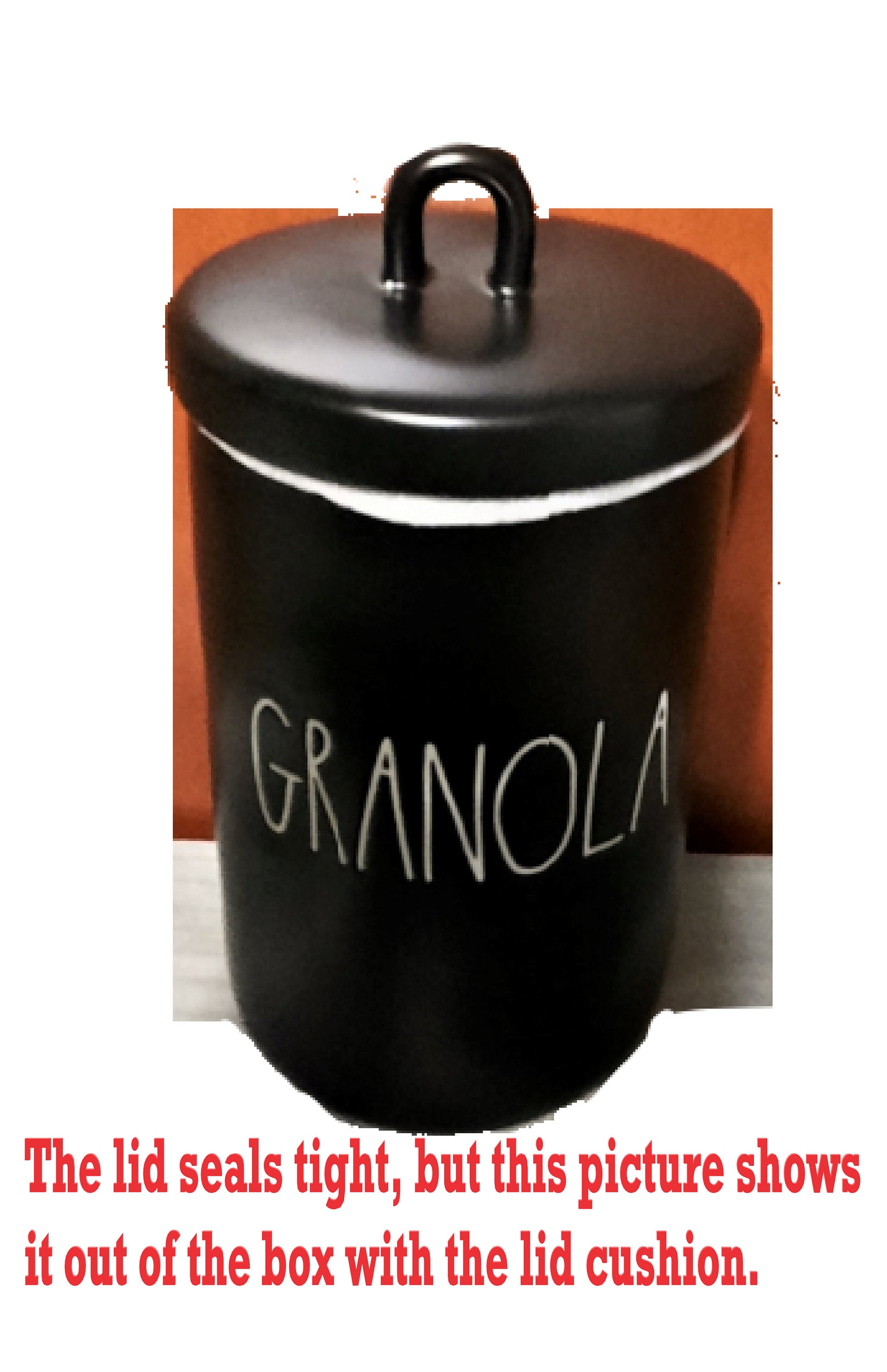 Rae Dunn Black Ceramic GRANOLA Canister/Cereal Keeper/Cereal Etsy