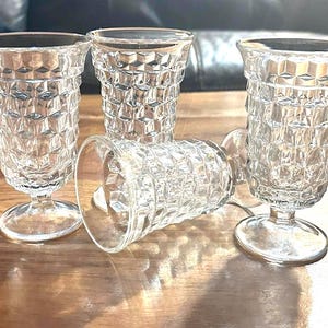 Set of Four Vintage Fostoria American Clear Juice Glasses/4-Pc Summer Juice Glasses/Mid Century Modern/1960s/Drinkware/Fostoria Glassware