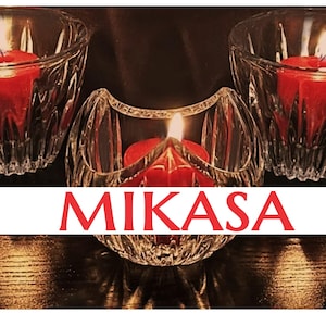Vintage Mikasa Crystal Candle Holder Set: Pierpoint & City Style
