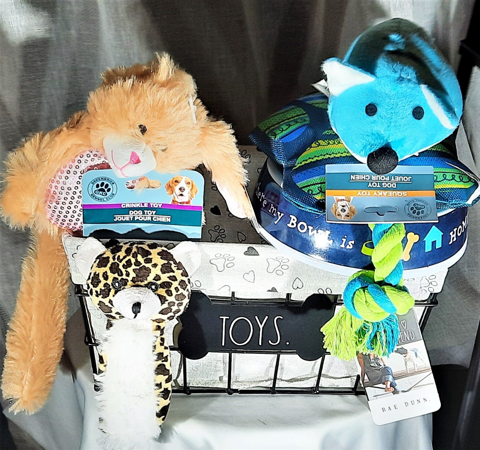 Rae Dunn Dog Toy Box/New Puppy Gift Basket with Dog Toys/Puppy Etsy