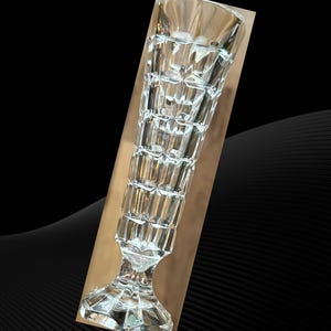 Vintage Cristal d&#39;Arques Lead Crystal Bud Vase - Soliflor Block Pattern