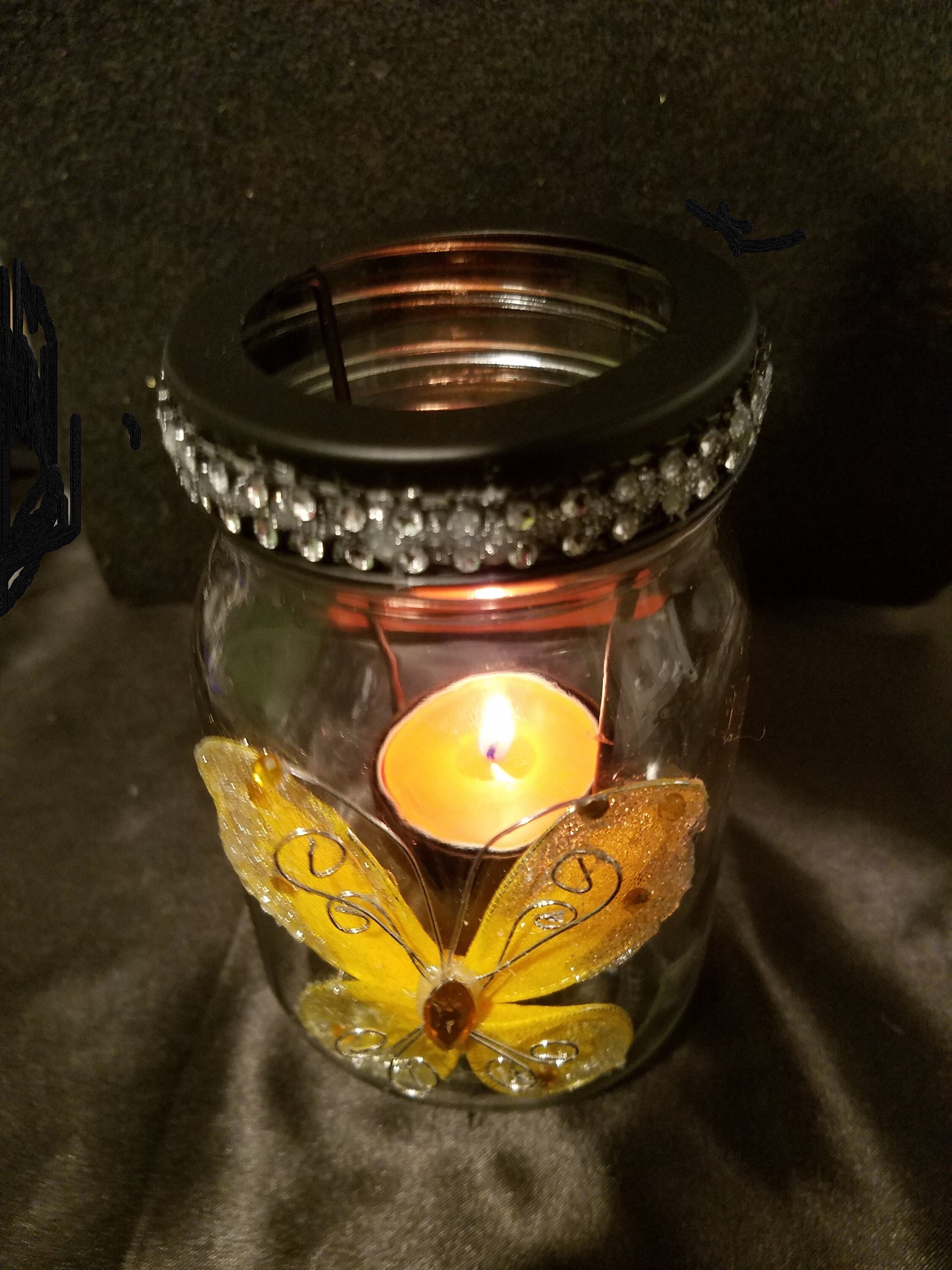Yellow Butterfly Candle Holder Tealight Candle Tea Light Etsy