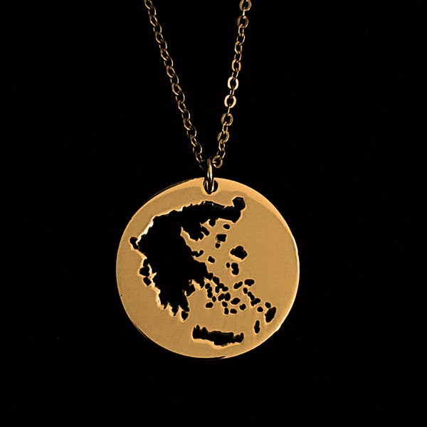 Gold Greece Map Necklace, Greek Map Jewelry, Map Of Greece, Greek Souvenir, Map Necklace, Greek Gift, Greece Pendant, Greece Map.