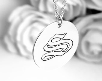 Initial Necklace old english letter Jewelry Pendant Letters Necklace Letter Necklace Letter English Necklace English Font Letter Jewelry