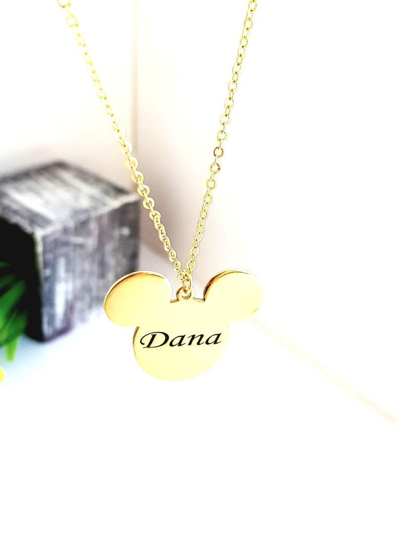 Name Necklace Girl Necklace Personalized Necklace Mickey mouse 18k Gold Plated Necklace Disney Land Mickey mouse Necklace Monogram