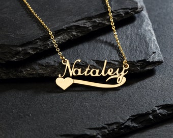 Side HEART NAME NECKLACE 925 S. Silver 