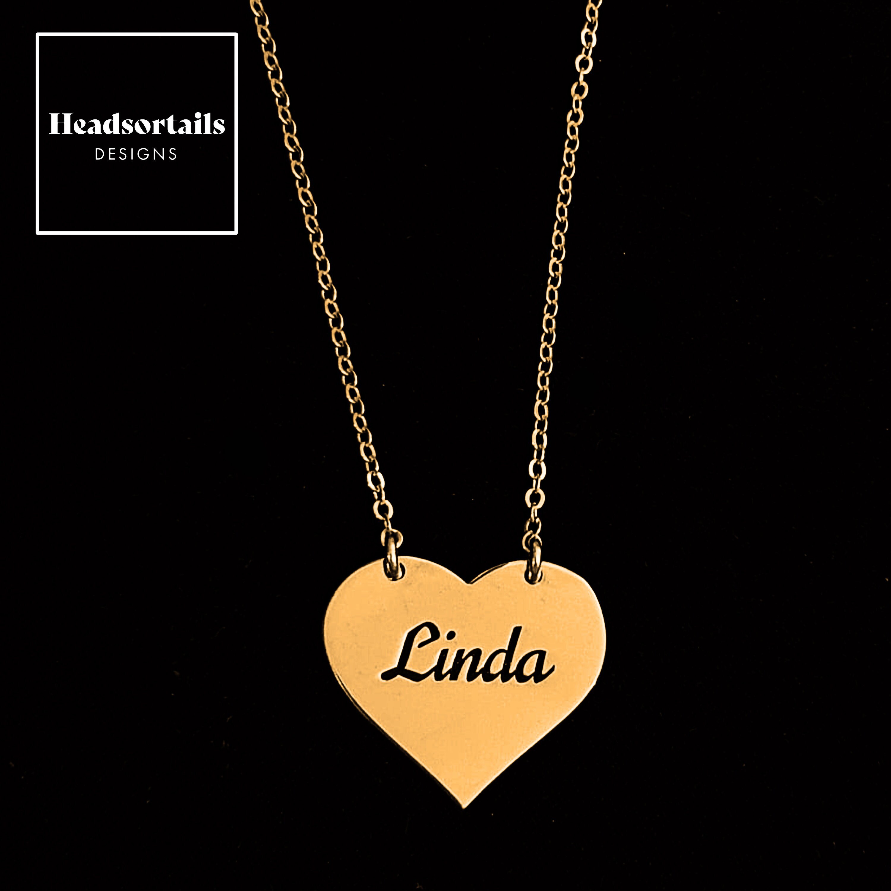 Custom Heart Initial Necklace Personalized Heart Necklace Etsy