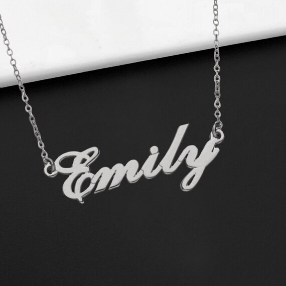 Custom Name Necklace 15 Fonts Style To Choose. Customized Your Name Necklace Any Pendant Nameplate Personalized Name Jewelry silver or gold