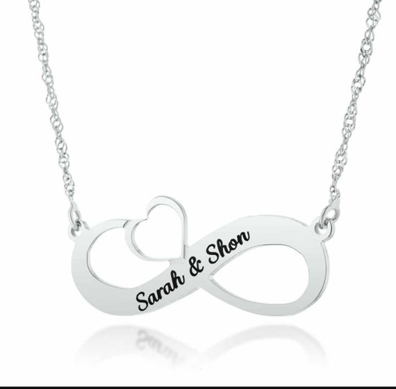 sterling silver infinity name necklace