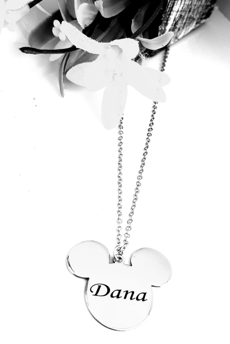 Name Necklace Girl Necklace Personalized Necklace Mickey mouse 18k Gold Plated Necklace Disney Land Mickey mouse Necklace Monogram