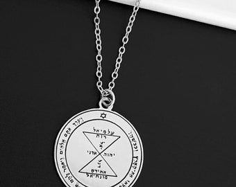 Goetia Fourth Pentacle of Mercury Rose Necklace, Solomon Kabbalah amulet pendant, mercury fourth pentacle jewlery, amulet, solomon, talisman