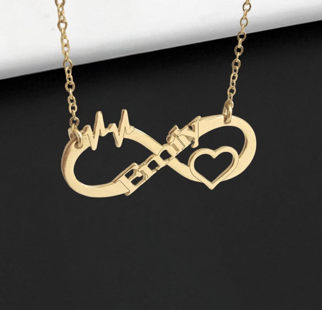 Personalized Heartbeat Necklace For Girls Custom Personalzed