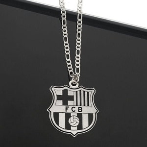 BARCELONA football necklace. B.F.C. necklace chain, BARCELONA gift for men. Barcelona Jewelry. Barca jewelry BFC , gift for football lover