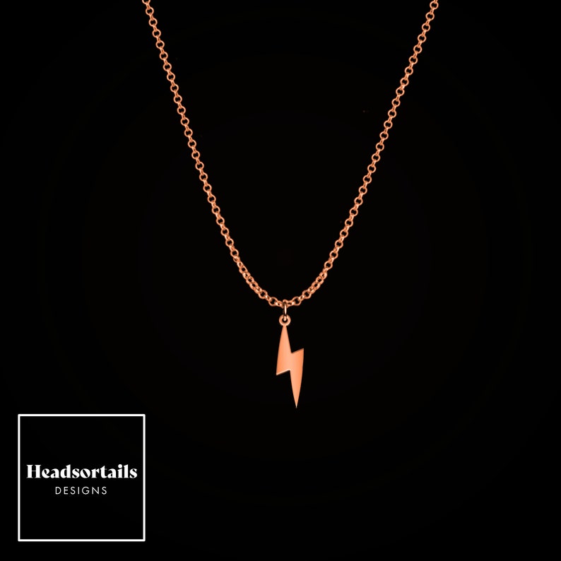 Gold Lightning Necklace Lightning Bolt Necklace Lightning Etsy