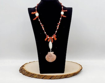 Coral & Shell Statement Necklace