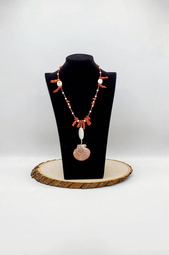 Coral & Shell Statement Necklace