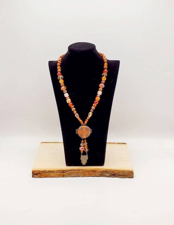 Carnelian Art Deco Statement Necklace