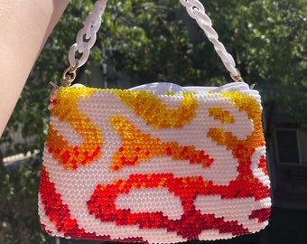 Bead Crochet Umhängetasche mit Farbverlauf