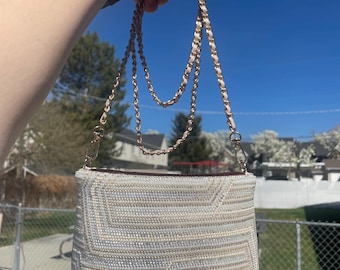 Tan Woven Bead Crochet Purse Pattern