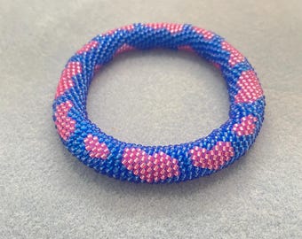 Heart Bead Crochet Bracelet Pattern