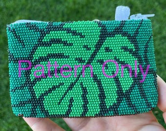 Bead Crochet Monstera Wallet PATTERN ONLY