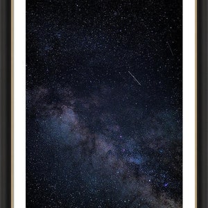 The Milky Way Shooting Star, Astrophotography, fine art photography, wall art, office art, Christmas gifts, art prints image 2