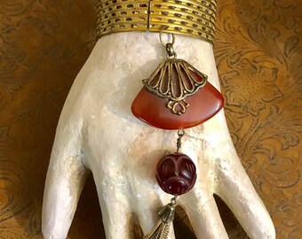 Vintage Bangle Bracelet with Dangles