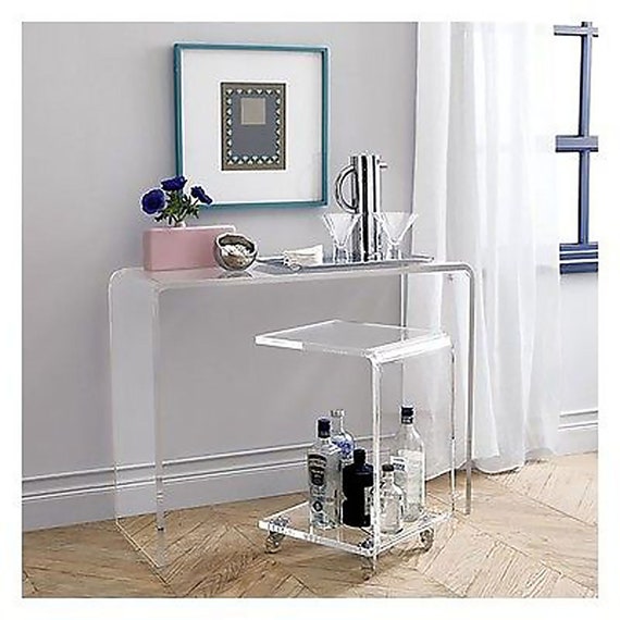 Clear Acrylic Waterfall Vanity - Acrylic Waterfall Desk - Monroe