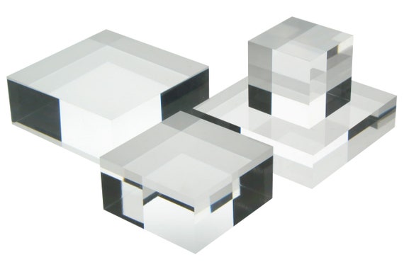 3/4 Clear Acrylic/lucite/plexiglass Blocks and Bases 