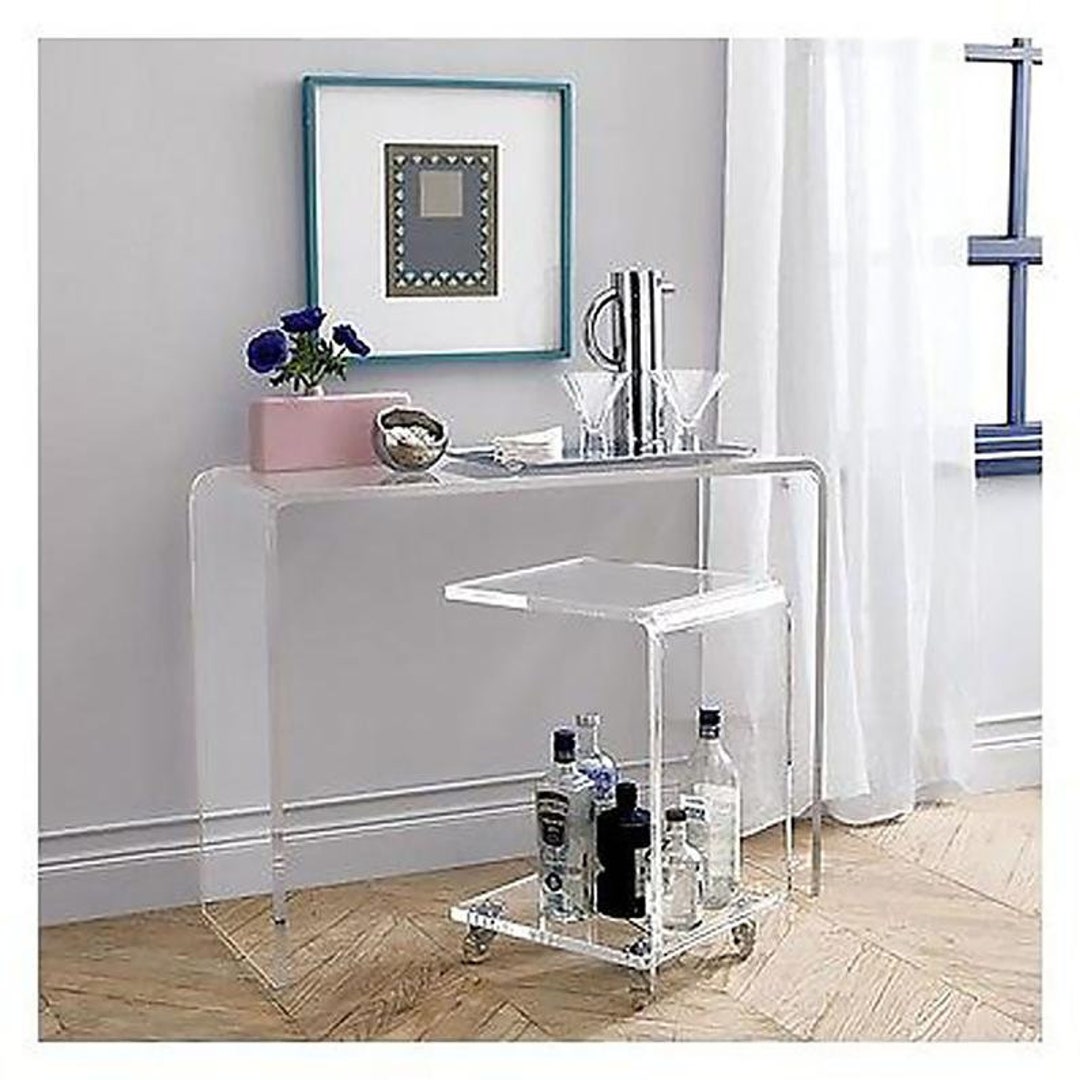 Acrylic console table with drawers online