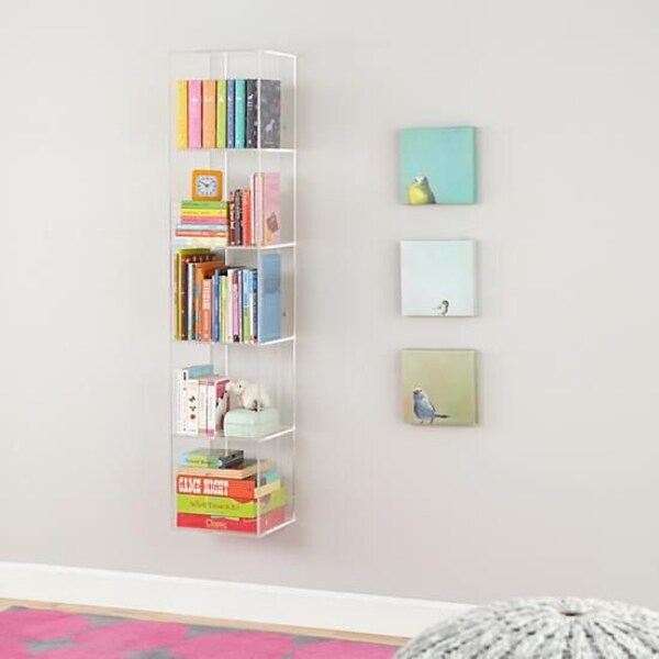 Acrylic bin type bookcase, Acrylic shelves