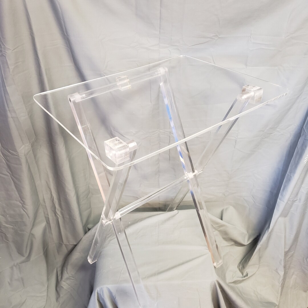 Acrylic TV Tray Table Set of Four With a Stand Etsy