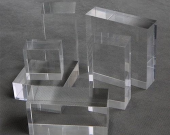 3/4" Clear acrylic/Lucite/Plexiglass Blocks and Bases