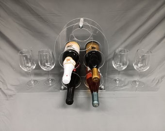 Wine rack for 5 bottles out of acrylic.