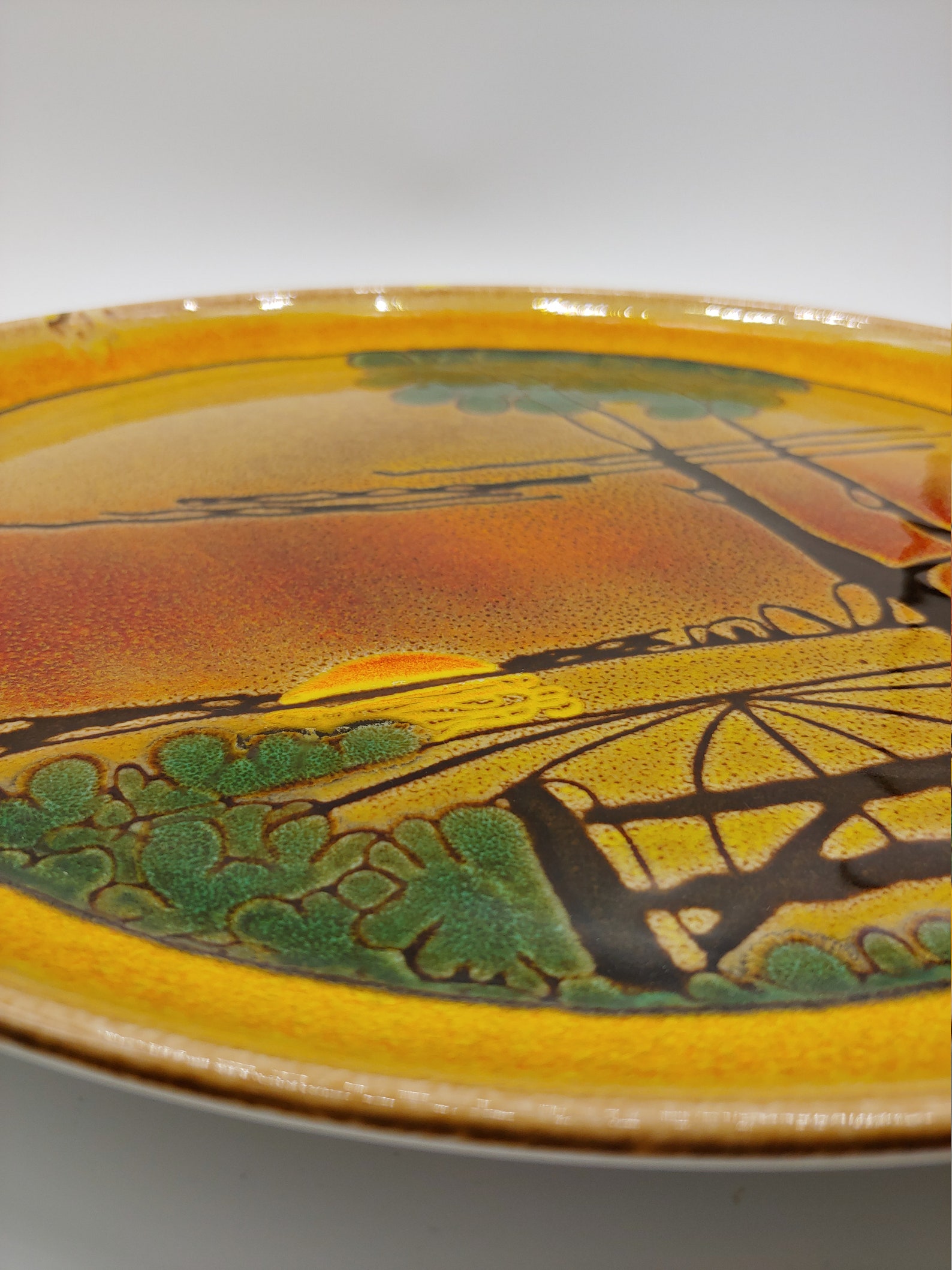Poole Pottery England Aegean Plate firmado por L.J. Wills Etsy