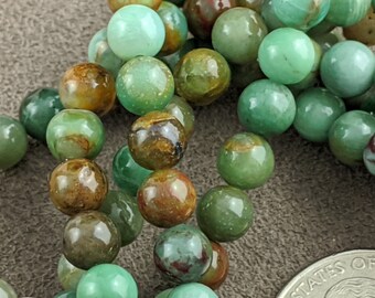 from Dakota Stone DAK955 6mm MATTE African Green Opal Round 15.5 approx 64 beads