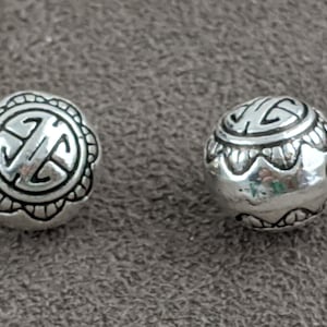 10 pcs Tibetan Style Alloy Round Beads, Antique Silver, 10mm, Hole: 1mm    PH302