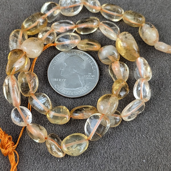 Natural Citrine Beads, Oval Nuggets, 8-15x7-12x4-12mm, Hole: 1mm, about 30-45pcs/strand, 15.7 inch    PH1613