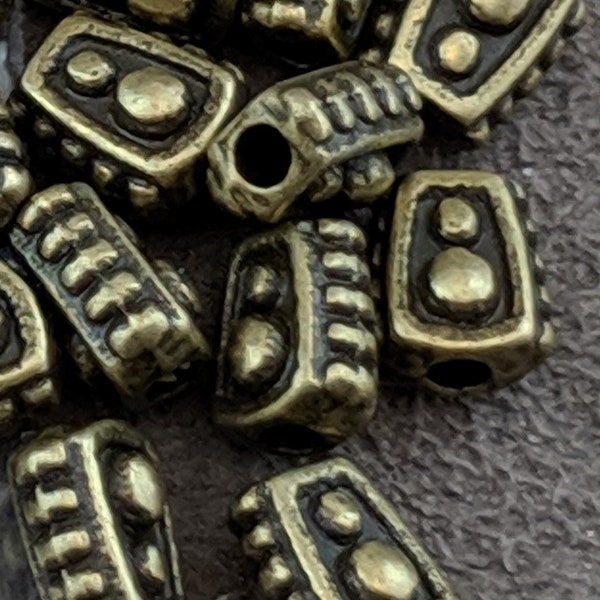 35 pcs Tibetan Style Beads, Lead Cadmium Nickel Free, Trapezoid, Antique Bronze Color, 6x5mm, 4mm thick, hole: 1mm  PH024