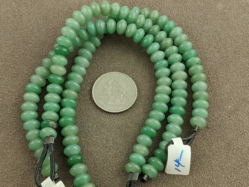5x8mm Green Aventurine Rondelle Large Hole Bead approx 40 beads OTB002 8 Strand